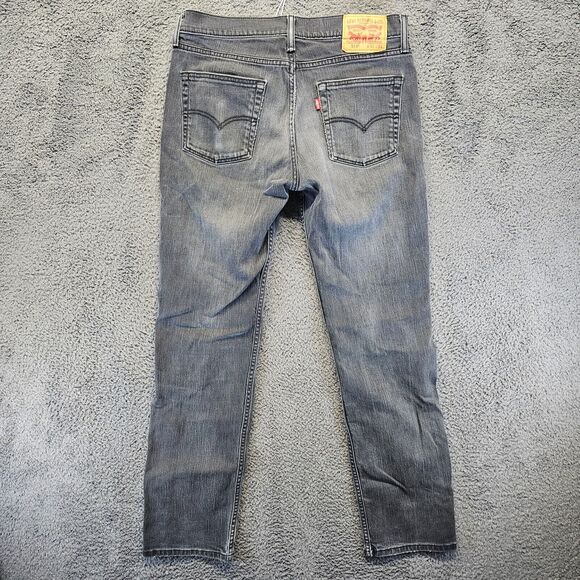 Levis 514 Jeans Men Size 32x34 Black Denim Straight Leg Zip Fly‎ - Picture 9 of 11